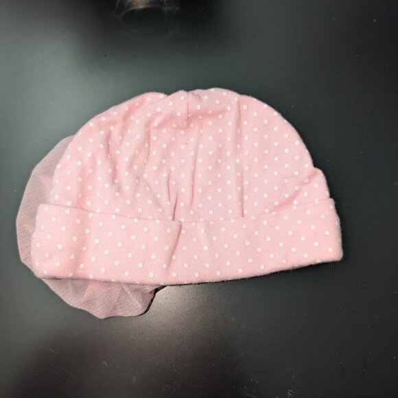 🐲3 FOR $9🦄 Baby Essentials Girls Polka Dot Tulle Flower Hat Cap Beanie Cuffed - Picture 2 of 2